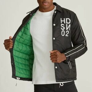 Hudson Jeans Black Jacket with Green Inner Lining
